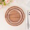 25 Brown 7 in Wood Print Floral Lace Disposable Salad Dinner Paper PLATES